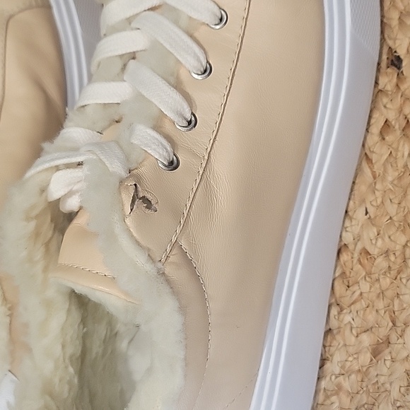 SCHUTZ Beige Lace-Up Sneakers with White Trim - Picture 11 of 11